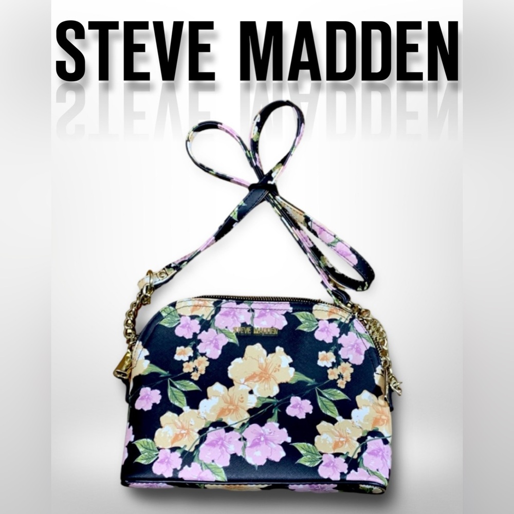 RARE Steve Madden Floral Crossbody Domed Satchel Purse